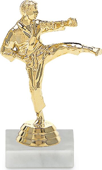 Figurka karate muž, 12 cm, zlatá, včetně podstavce