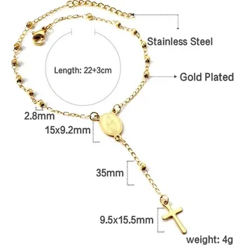Náramek Náramek z chirurgické oceli ve stylu růžence - 563G