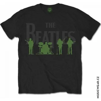 Pánská móda The Beatles tričko, Saville Row Line Up with Green Silhouettes, pánské XL