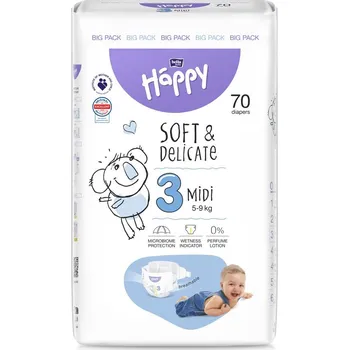 jednorázová plena Bella Happy Soft & Delicate 3 Midi 5-9 kg