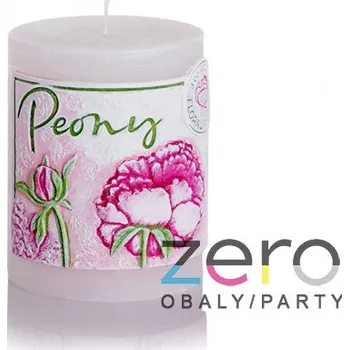 Svíčka Svíčka válec pr. 7 cm, výška 9 cm - bílá 'Pivoňka'