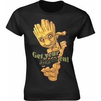 Dámské tričko Strážci Galaxie tričko, Groot Dance Black, dámské M
