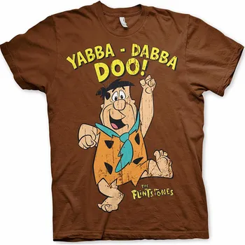 Pánské tričko The Flinstones tričko, Yabba Dabba Doo Brown, pánské XXL
