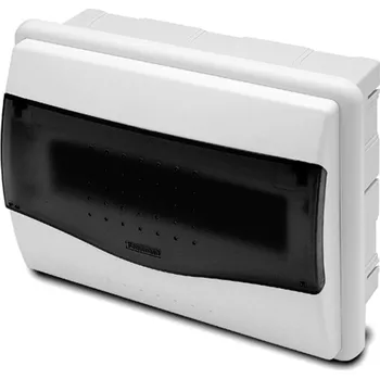 Rozvaděč FAMATEL Rozvodnice NUOVA 3508 IP40, 8mod., pod omítku, průhl. dveře, 215x260x100mm 3508