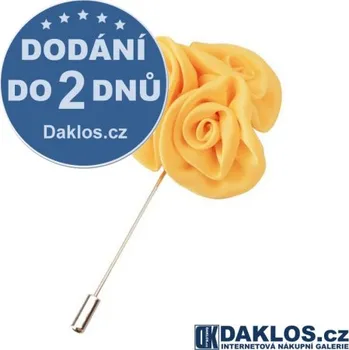 Brož Společenská jehlice / brož do saka - žlutá růže