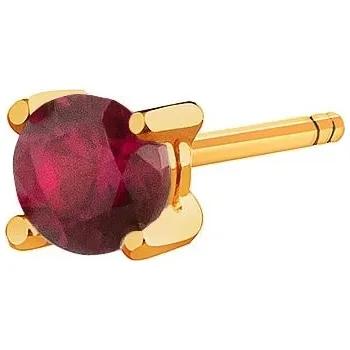 Náušnice Zlatá kusová náušnice s rubínem - K-901.14