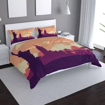 Povlečení Saténové povlečení New York Socha svobody Art - Sablio - 140x200 / 90x70