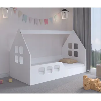 Dětská postel Dětská postel Montessori domeček 160 x 80 cm bílá levá