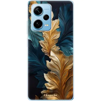 Pouzdro na mobilní telefon Odolné silikonové pouzdro iSaprio - GoldBlue Leaves 02 - Xiaomi Redmi Note 12 Pro+ 5G