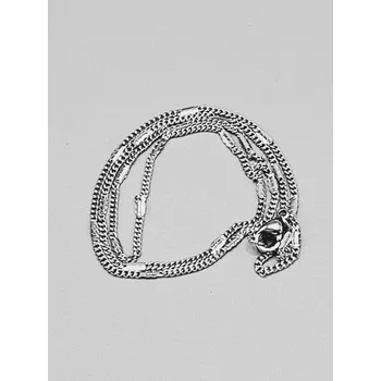 Řetízek Ocelový řetízek č. 50 jemný se zdobnou ploškou (0,15 x 45 - 50 cm) 45 cm