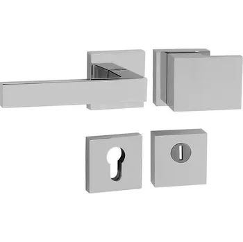 Dveřní kování TI - CUBO / SQUARE - HR 3230/2275 rozety PZ PLUS, madlo/klika pravá OC - ​​Chrom lesklý (03)
