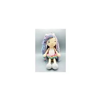 Dekorace do dětského pokoje Ručně háčkovaná panenka jednorožec bílé tričko