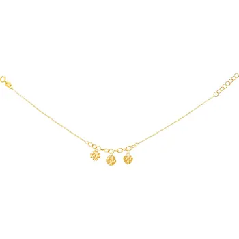 Náramek Zlatý náramek, anker - čtyřlístek, kroužek, srdce - AP530-8852