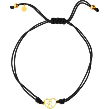 Náramek Náramek s prvky z pozlaceného stříbra - srdce, kočka - AP532-7385