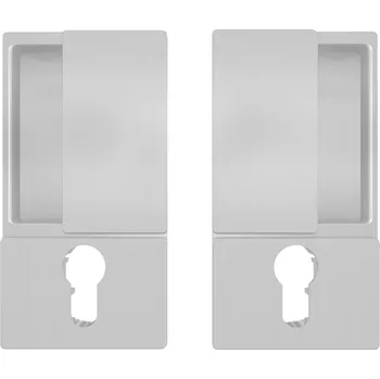 Dveřní kování AGB - MUŠLE WAVE na posuvné dveře PZ PZ otvor pro vložku STM - Stříbrná matná