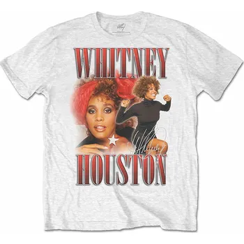 Pánská móda Whitney Houston tričko, 90s Homage White, pánské L