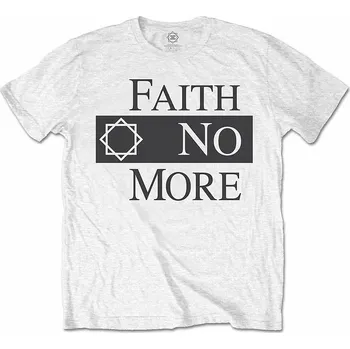Pánská móda Faith No More tričko, Classic New Logo Star Black on White, pánské S