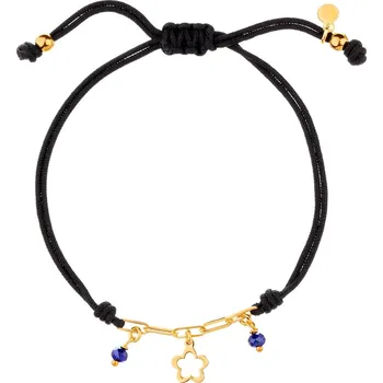 Náramek Pozlacený stříbrný náramek se sklem - květ - AP531-6587