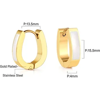 Náušnice Náušnice z nerezové oceli ve zlaté barvě - 114AG