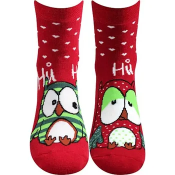 Pánské ponožky Froté ponožky Pruhana ABS 12 - sovičky (vínová) - 35-38