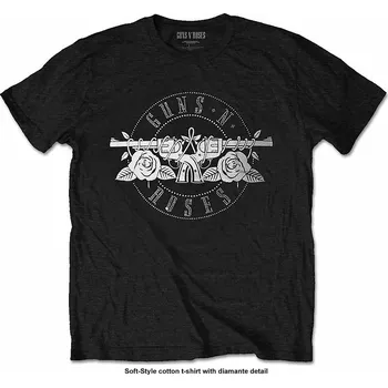 Pánská móda Guns N Roses tričko, Circle Logo Diamante, pánské XXL