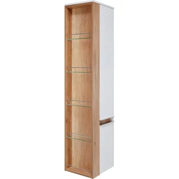 Koupelnový nábytek A - Interiéry Skříňka vysoká Fox 40 P/L bílý lak, lesk, 40,3x171,6x35,2