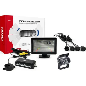 Parkovací asistent Asistenty parkování TFT01 4,3” s kamerou HD-501-IR 4-senzorové, černé - 02670