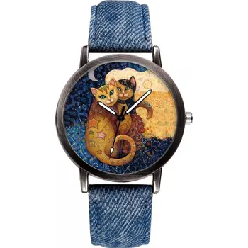 Hodinky Dámské hodinky " Kočky v objetí"