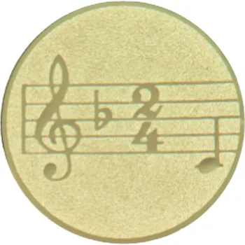 Emblém noty, pr. 25 mm, zlato