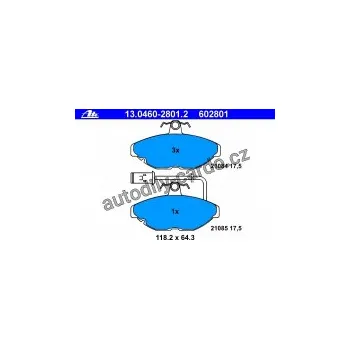 Brzdová destička Sada brzdových destiček ATE 13.0460-2801 (AT 602801) - AUSTIN, ROVER