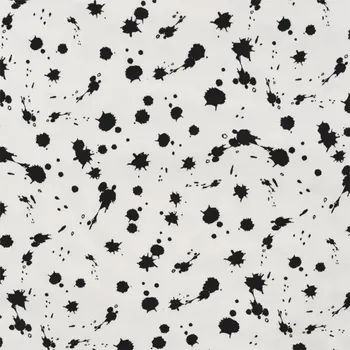 Úplet 22571 bílý, černé kaňky, š.150