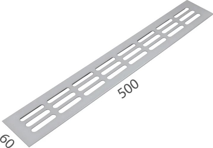 SRL - ALFA větrací mřížka šířka 60 x 500 mm 60 mm, 500 mm F1 - Stříbrný elox