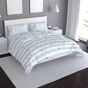 Povlečení Saténové povlečení Tečky a pruhy - Sablio - 140x200 / 90x70