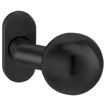 Dveřní kování MPK - KOULE VYOSENÁ - UOR bez spodní rozety, koule pevná ks BS - Černá matná
