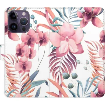 Pouzdro na mobilní telefon Flipové pouzdro iSaprio - Pink Flowers 02 - iPhone 14 Pro Max