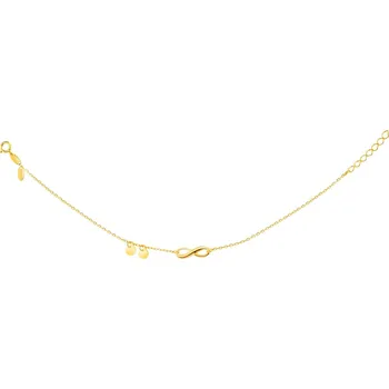 Náramek Zlatý náramek, anker - kroužky, nekonečno - AP531-4362