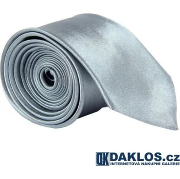 Kravata Luxusní světle šedá kravata - hedvábí / polyester