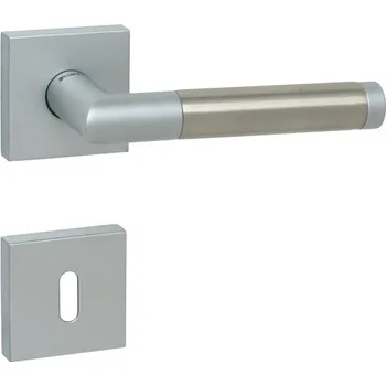 Dveřní kování TI - PRADO - HR 792Q rozety BB, klika/klika VOC/BN - Velvet chrom / broušená nerez (81)