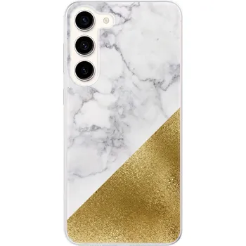 Telefonní příslušenství Odolné silikonové pouzdro iSaprio - Gold and WH Marble - Samsung Galaxy S23+ 5G