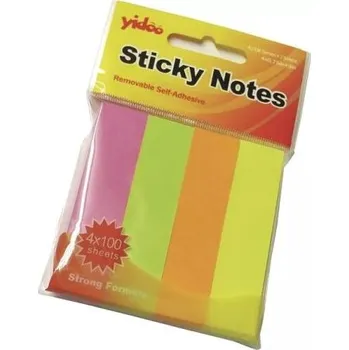 Samolepící bloček Samolepící bloček neon 75x18,5mm, 4 barvy, 4 x 100 listů