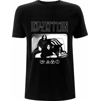 Pánská móda Led Zeppelin tričko, Icon Logo Photo Black, pánské XXL