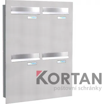 Poštovní schránka Poštovní schránka typu A (260x330x100) - pro zazdění s čelní deskou - NEREZ / šedá