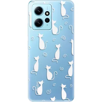 Pouzdro na mobilní telefon Odolné silikonové pouzdro iSaprio - Cat pattern 05 - white - Xiaomi Redmi Note 12 5G
