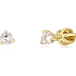 JVD Dámské stříbrné pozlacené peckové náušnice na šroubek se zirkony SVLE1501XH2GO06