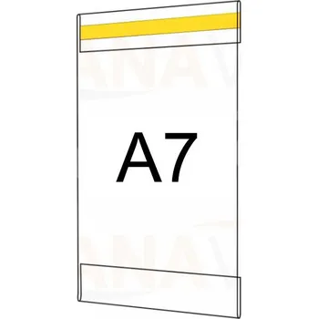 Plastová kapsa A7 na výšku typ C 1x pěnová samolepka PVC kapsa A7V - 1x pěnová samolepka - 1 ks