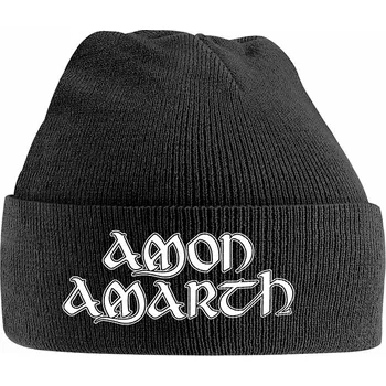 Čepice Amon Amarth zimní kulich, White Logo Black