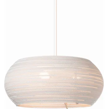 Graypants Oválné závěsné kartonové svítidlo Ohio Rozměr: ø 610 mm x 260 mm, Dekor: Bílý GP-1231