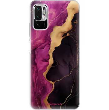 Pouzdro na mobilní telefon Odolné silikonové pouzdro iSaprio - Pink Black Marble - Xiaomi Redmi Note 10 5G