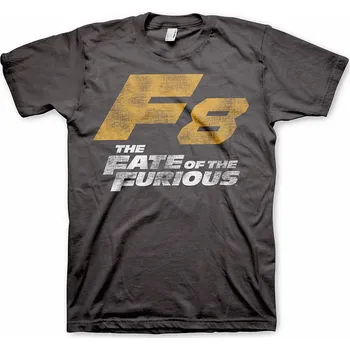 Pánské tričko Fast &amp; Furious tričko, F8 Distressed Logo Grey, pánské S