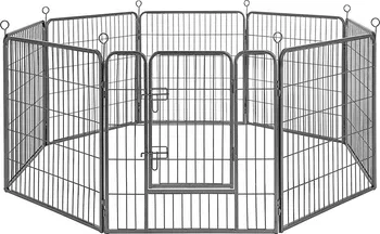 ohrádka pro psa Feandrea Alada ohrádka pro štěňata šedá 8 dílů 77 x 60 cm